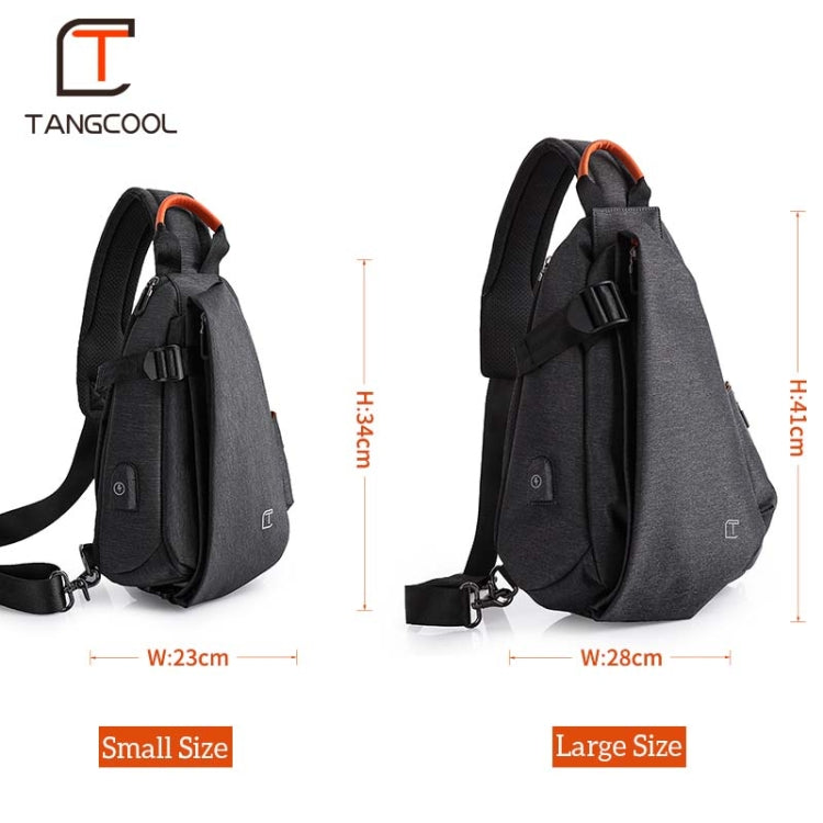 Multifunction Fashion Men Crossbody Bags Chest Pack  Messengers Bag Waterproof Shoulder Bag with USB Charging Port, Black-L, Blue-L, Black-S, Blue-S