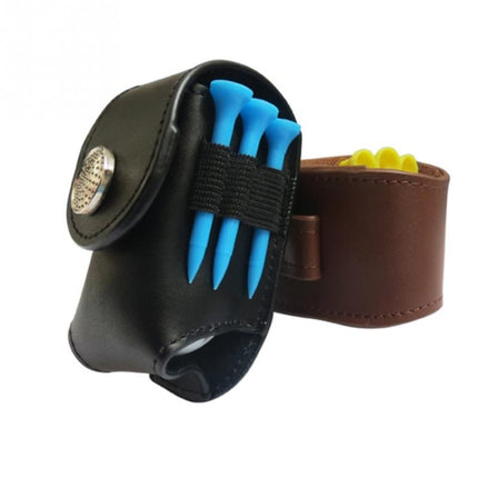 Portable Golf Ball Holder Waist Pouch Bag Leather Cool Golf Tee Bag Sports Accessory, Golf Ball Holder Black, Golf Ball Holder Brown