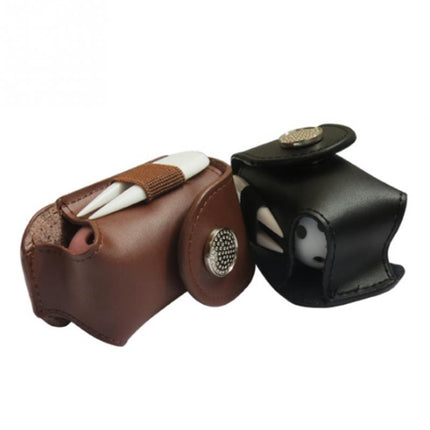 Portable Golf Ball Holder Waist Pouch Bag Leather Cool Golf Tee Bag Sports Accessory, Golf Ball Holder Black, Golf Ball Holder Brown