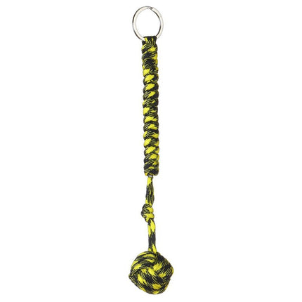 Outdoor Security Protection Black Monkey Fist Steel Ball Bearing Self Defense Lanyard Survival Key Chain