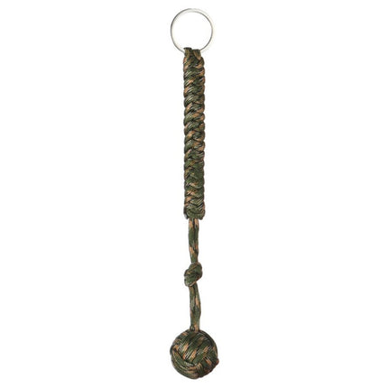 Outdoor Security Protection Black Monkey Fist Steel Ball Bearing Self Defense Lanyard Survival Key Chain