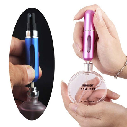 Portable Mini Aluminum Refillable Perfume Bottle Spray Empty Cosmetic Containers Atomizer, Capacity:5ml, Metal