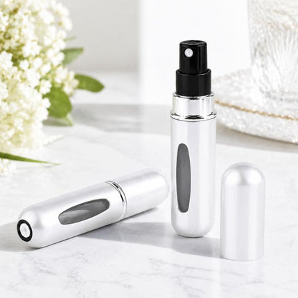 Portable Mini Aluminum Refillable Perfume Bottle Spray Empty Cosmetic Containers Atomizer, Capacity:5ml, Metal
