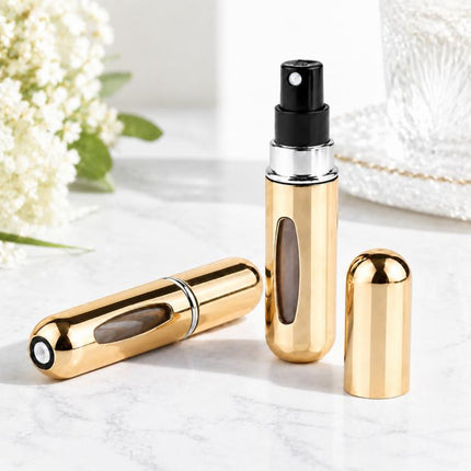 Portable Mini Aluminum Refillable Perfume Bottle Spray Empty Cosmetic Containers Atomizer, Capacity:5ml, Metal