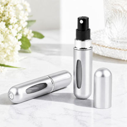 Portable Mini Aluminum Refillable Perfume Bottle Spray Empty Cosmetic Containers Atomizer, Capacity:5ml, Metal
