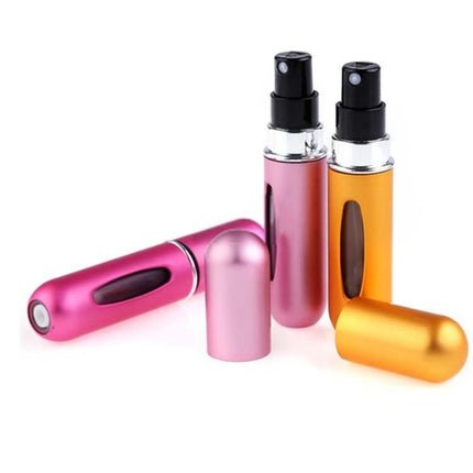 Portable Mini Aluminum Refillable Perfume Bottle Spray Empty Cosmetic Containers Atomizer, Capacity:5ml, Metal
