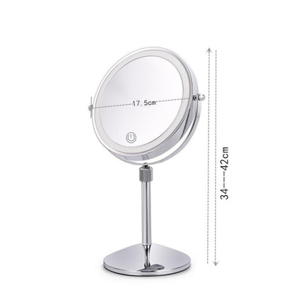 Desktop Double-SidedRound LED Luminous Makeup Mirror Liftable Magnifying Mirror, Plane + 3 Times Magnification(7-inch Rechargeable), Plane + 5 Times Magnification(7-inch Rechargeable), Plane + 7 Times Magnification(7-inch Rechargeable)