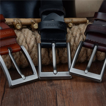 COWATHER XF002 Men Genuine Leather Luxury Business Casual Pin Buckle Belt, 100cm, 105cm, 110cm, 115cm, 120cm, 125cm, 130cm, 140cm