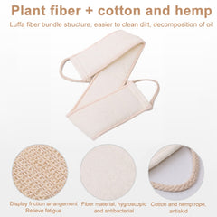 Soft Skin Care Exfoliating Loofah Sponge Back Strap Bath Shower Body Massage Spa Cleaning Scrubber Brush Tool, Soft Skin Loofah Sponge Back Strap