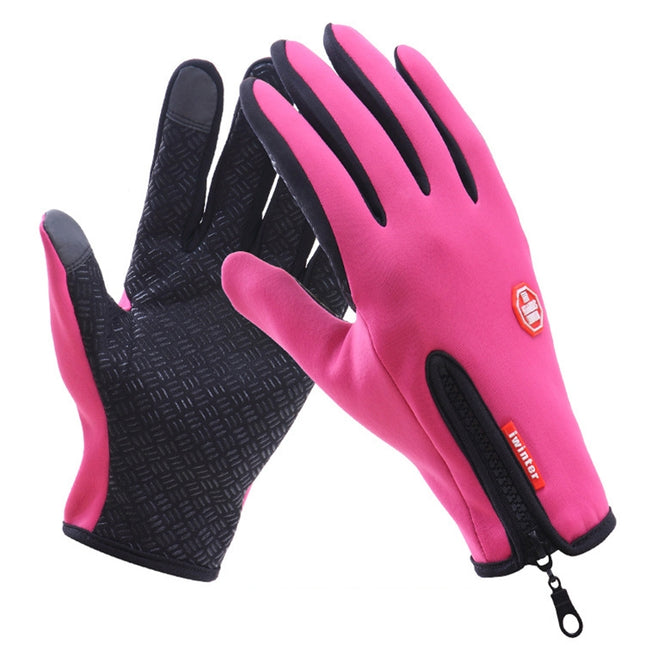 Cycling Gloves Full Finger Neoprene PU Breathable Leather Warm Winter Outdoor Sports Gloves, XL, M, L