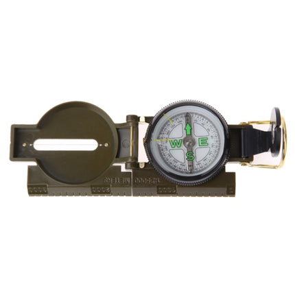Portable Folding Army Green Lens Compass Multifunction Mini Camping Climbing Outdoor Tool, Army Green