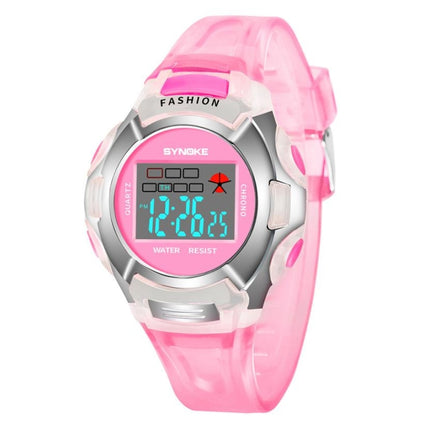 SYNOKE 99329 Waterproof Luminous Sports Electronic Watch for Children, Black, Blue, Green, Pink, Purple, Red