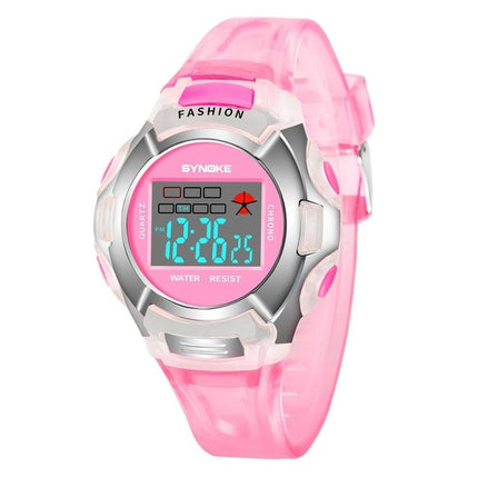 SYNOKE 99329 Waterproof Luminous Sports Electronic Watch for Children, Black, Blue, Green, Pink, Purple, Red