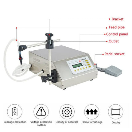Mini Portable Electric Digital Control Pump Liquid Filling Machine LCD Display Milk Bottles Filler, Digital Control Pump Milk Bottles