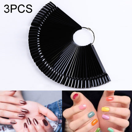 3 Set Fan-shaped Nail Mold Swatch Nail Polish Color Card Nail Art Display Board