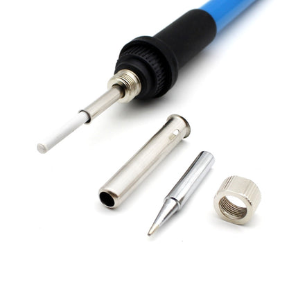 60W Adjustable Temperature Electric Soldering Iron Kit + 5 PCS Tips Portable Welding Repair Tool Tweezers Hobby knife, EU Plug, US Plug