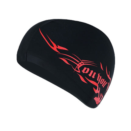 Unisex Spandex Breathable Swimming Cap, Spandex Swimming Cap(Black), Spandex Swimming Cap(Blue Fire on Black), Spandex Swimming Cap(Blue Fire on White), Spandex Swimming Cap(Blue Fire on Red)