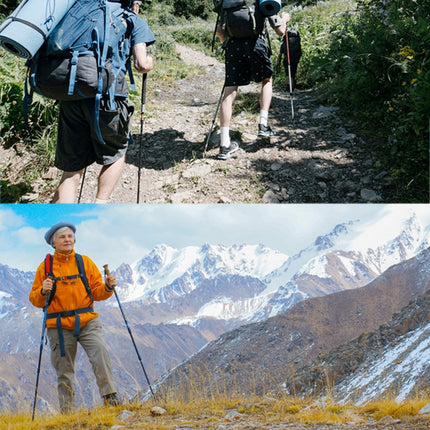 NECASIL Three-section Aluminum Alloy Straight Handle Retractable Trekking Trekking Pole, Three-section (Black), Three-section (Red), Three-section (Blue), Three-section (Silver)