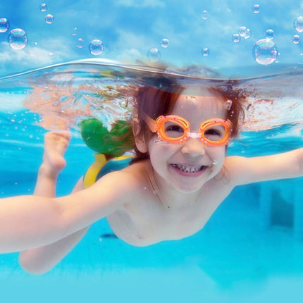 4 in 1 Cartoon Little Crab Waterproof and Anti-fog Silicone Swimming Goggles + Printed Pattern Swimming Cap + Nose Clip Earplugs + Storage Bag Swimming Equipment Set for Children, 4 in 1 Swimming Set (Blue Crab), 4 in 1 Swimming Set (Pink Crab)��������...