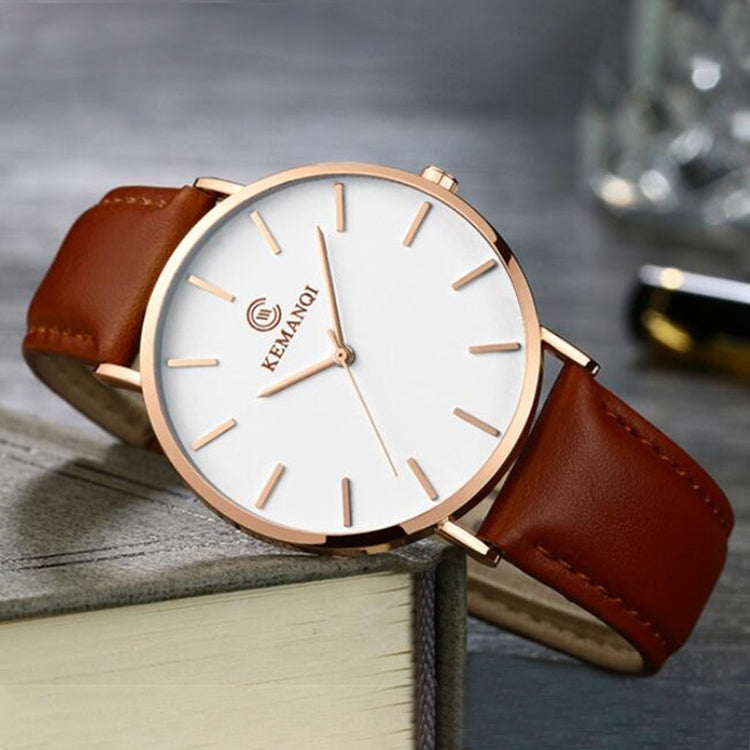 KEMANQI Simple Ultra-thin Waterproof Steel Mesh Belt Quartz Watch for Men, Ultra-thin black shell black dial black band, Ultra-thin black shell blue dial black band, Ultra-thin Rose gold shell black dial black band��������������������������������������...