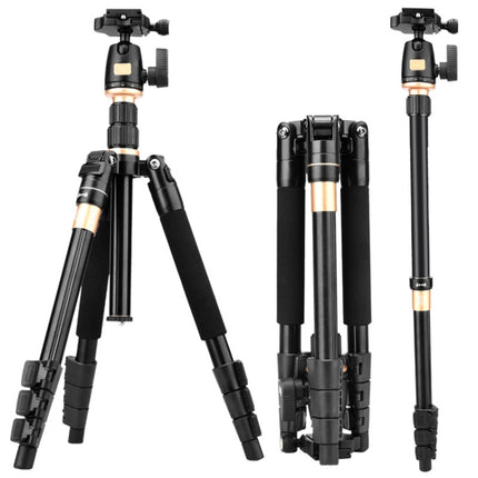 Q555 4-Section Folding Legs Aluminum Alloy Tripod Mount Monopod Holder with Ball Head, Q555
