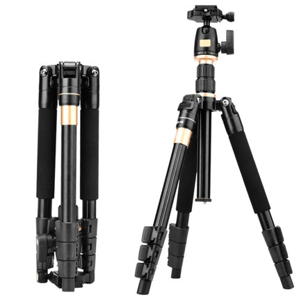 Q555 4-Section Folding Legs Aluminum Alloy Tripod Mount Monopod Holder with Ball Head, Q555