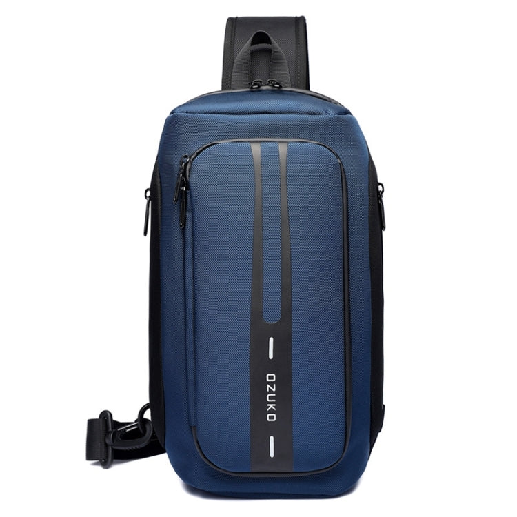 Ozuko 9315 Outdoor Waterproof Men Business Chest Bag Anti-theft Shoulder Messenger Bag with External USB Charging Port