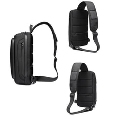 Ozuko 9315 Outdoor Waterproof Men Business Chest Bag Anti-theft Shoulder Messenger Bag with External USB Charging Port