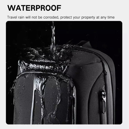 Ozuko 9315 Outdoor Waterproof Men Business Chest Bag Anti-theft Shoulder Messenger Bag with External USB Charging Port
