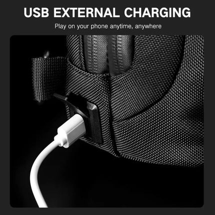 Ozuko 9315 Outdoor Waterproof Men Business Chest Bag Anti-theft Shoulder Messenger Bag with External USB Charging Port