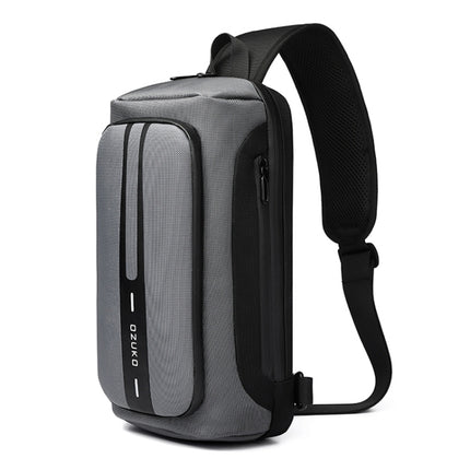 Ozuko 9315 Outdoor Waterproof Men Business Chest Bag Anti-theft Shoulder Messenger Bag with External USB Charging Port