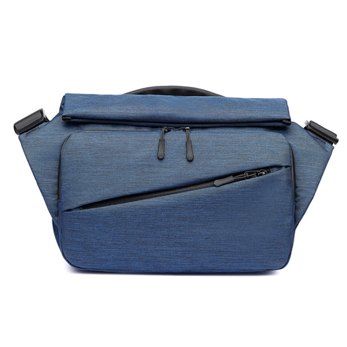 Ozuko 9349 Multifunctional Waterproof Men Messenger Bag with External USB Charging Port, Dark Blue, Black, Dark Gray