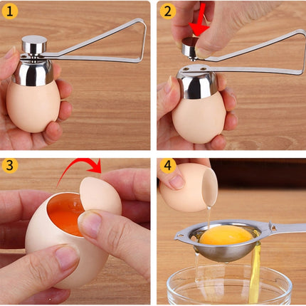 Metal Egg Scissors Egg Topper Cutter Shell Opener Stainless Steel Boiled Raw Egg Creative Kitchen Tools, Egg Topper