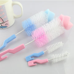 2 Sets Baby Nipple Milk Bottle Cup 360 Degree Sponge Cleaner Pacifier Brush, Random Color Delivery