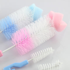 2 Sets Baby Nipple Milk Bottle Cup 360 Degree Sponge Cleaner Pacifier Brush, Random Color Delivery