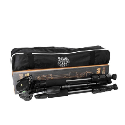 Q111 4-Section Folding Legs Live Broadcast Aluminum Alloy Tripod Mount with Three-dimensional Damping Tripod Heads, Q111