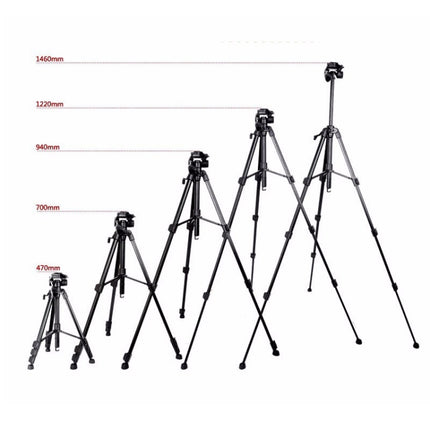 Q111 4-Section Folding Legs Live Broadcast Aluminum Alloy Tripod Mount with Three-dimensional Damping Tripod Heads, Q111