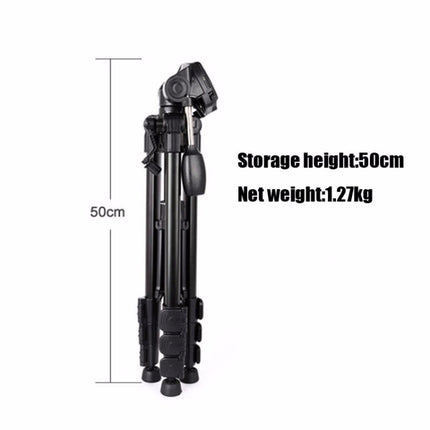 Q111 4-Section Folding Legs Live Broadcast Aluminum Alloy Tripod Mount with Three-dimensional Damping Tripod Heads, Q111