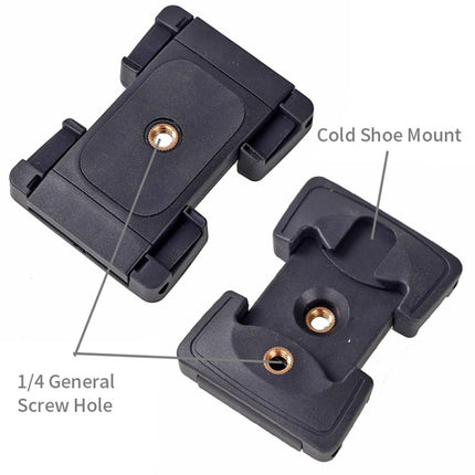 Xiletu Xj-12 Live Broadcast Bracket Fixing Clip Tripod Mount Phone Clamp with 1/4 inch Screw Holes & Cold Shoe Base
