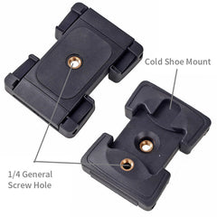 Xiletu Xj-12 Live Broadcast Bracket Fixing Clip Tripod Mount Phone Clamp with 1/4 inch Screw Holes & Cold Shoe Base, Xj12