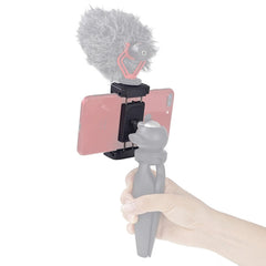 Xiletu Xj-12 Live Broadcast Bracket Fixing Clip Tripod Mount Phone Clamp with 1/4 inch Screw Holes & Cold Shoe Base, Xj12