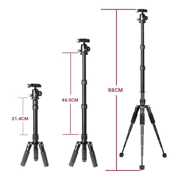 Xiletu FM5S-MINI 5-Section Folding Legs Mini Desktop Tripod Mount, Red, Black, Titanium