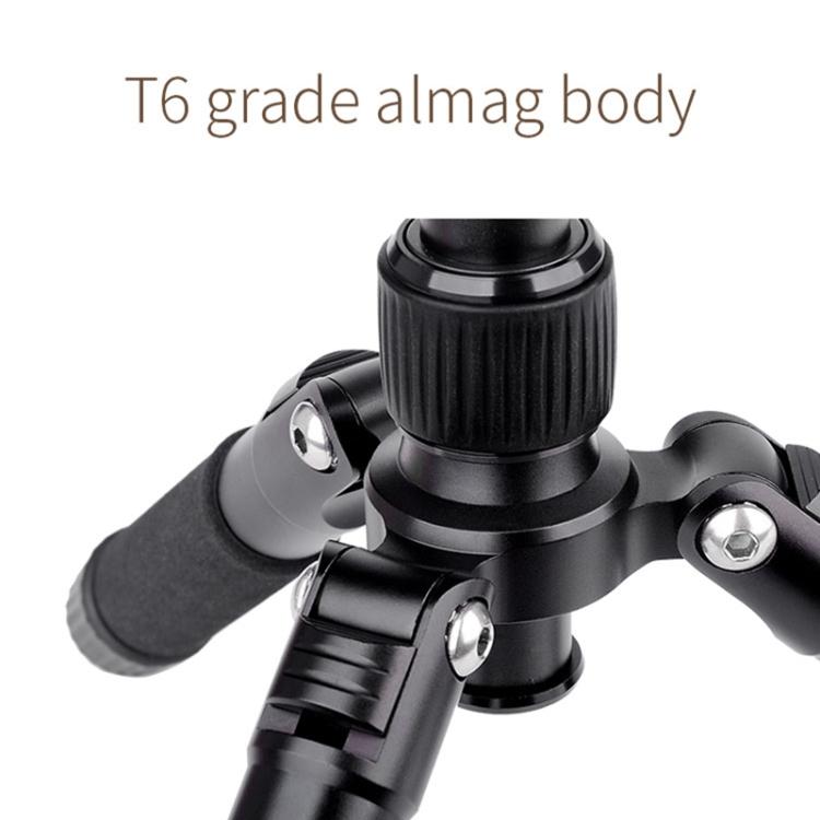 Xiletu FM5S-MINI 5-Section Folding Legs Mini Desktop Tripod Mount, Red, Black, Titanium