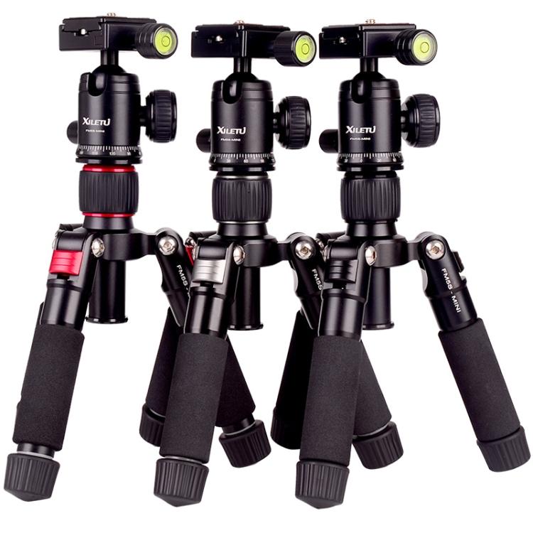 Xiletu FM5S-MINI 5-Section Folding Legs Mini Desktop Tripod Mount, Red, Black, Titanium