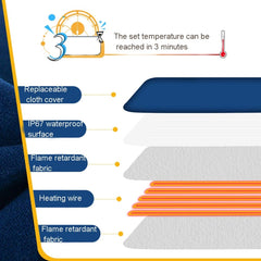 Pet Heating Pad Waterproof and Anti-Scratch Electric Blanket, Size: 60x45cm