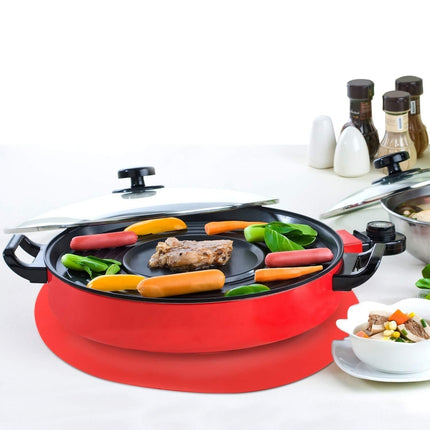 12 Inch Food Grade Silicone Microwave Oven Mat Round Silicone Placemat Non-Slip Insulation Mat, Black, Red, Blue, Green, Purple, Gray