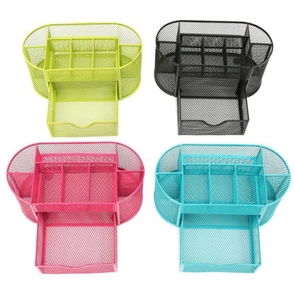 Desk Organizer 9 Grids Metal Mesh Office Pen Pencil Holder
