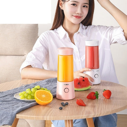 MEILING ML-88 Portable Electric USB Rechargeable Juicer Vegetable Fruit Squeezers Juicer, White, Pink