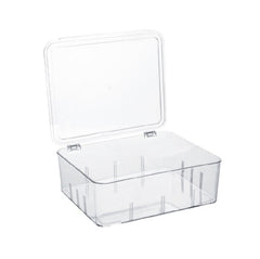 Food Storage Box Transparent Separated Fresh-Keeping Box Refrigerator Plastic Cold Storage Box, No Grid, Quarter Grid