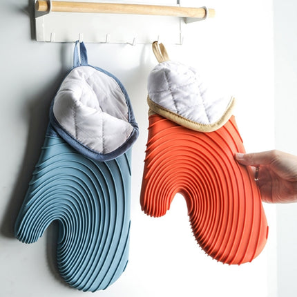 Thickened Silicone Gloves Household Microwave Oven Anti-Scald Insulation Glove, Pink, Light blue, Lake Blue